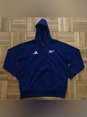 Size 2XL XXL Mens Adidas Arsenal 24/25 Anthem Hooded Soccer Jacket Blue IT4083